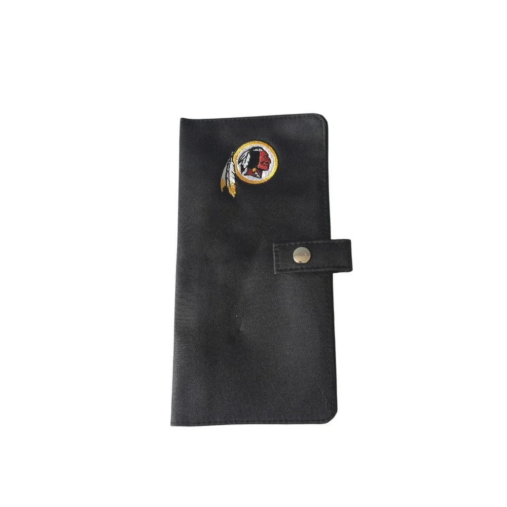 Vintage Washington Redskins NFL Long Wallet Black Canvas Embroidered Logo KC
